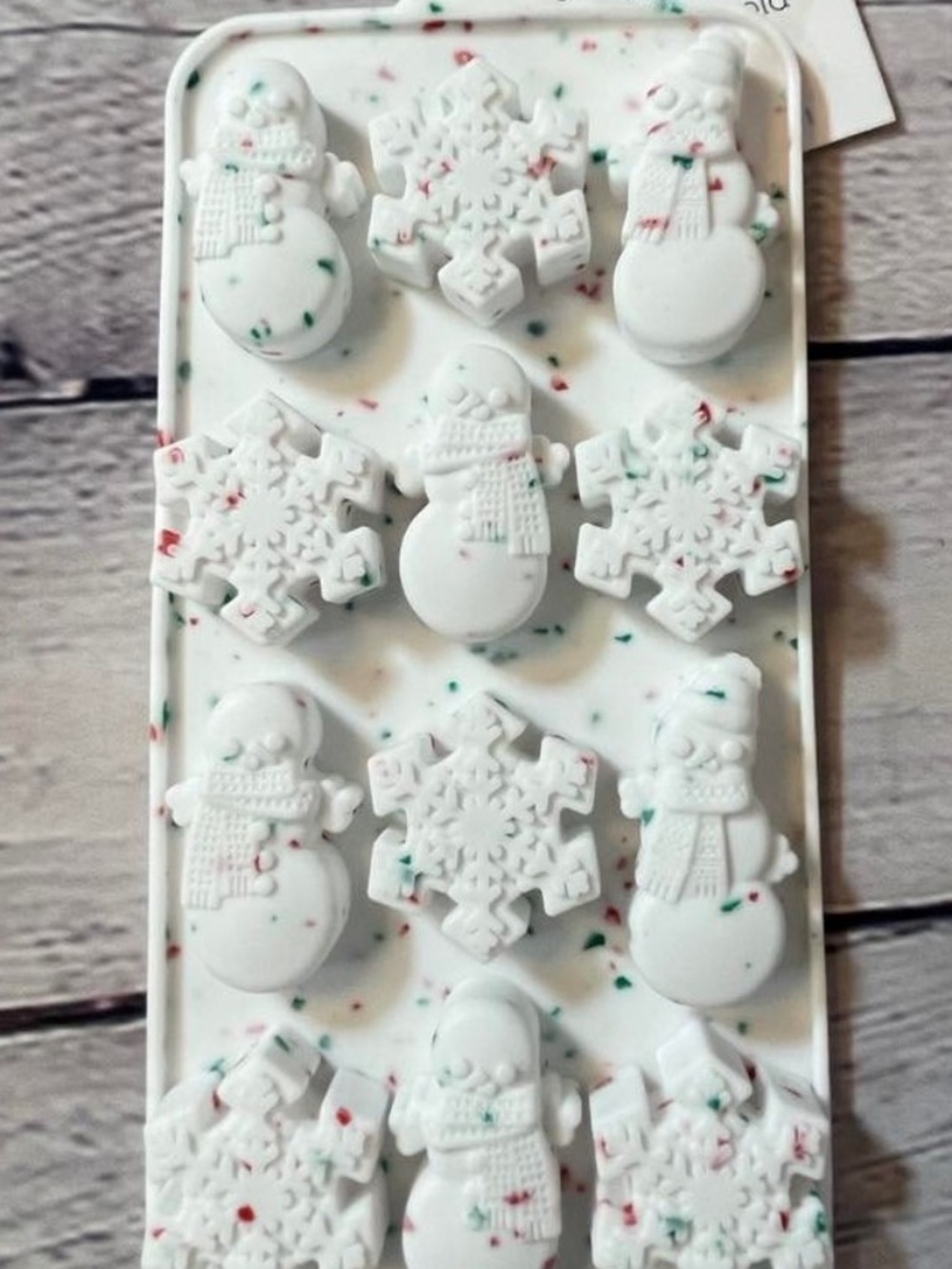 Confetti Silicone Shaped Candy Mold Chocolate Treat Butter Snowman Snowflake NEW